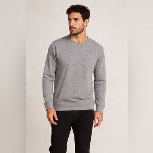 Vuori Gray Long Sleeve Sweatshirt Crewneck Pocket Athleisure Pullover Size M